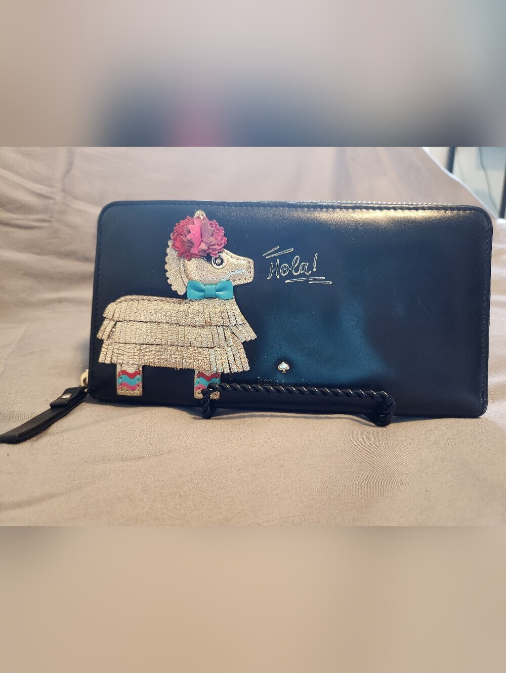 Kate Spade New York, "Haute Stuff" Piñata Appliqué Lacey Wallet Storybook Lining